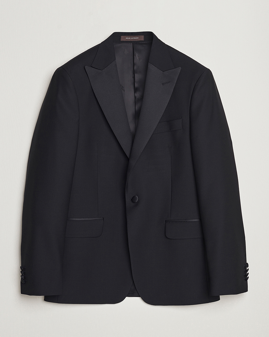 Herre | Dressjakker | Oscar Jacobson | Frampton Wool Tuxedo Blazer Black