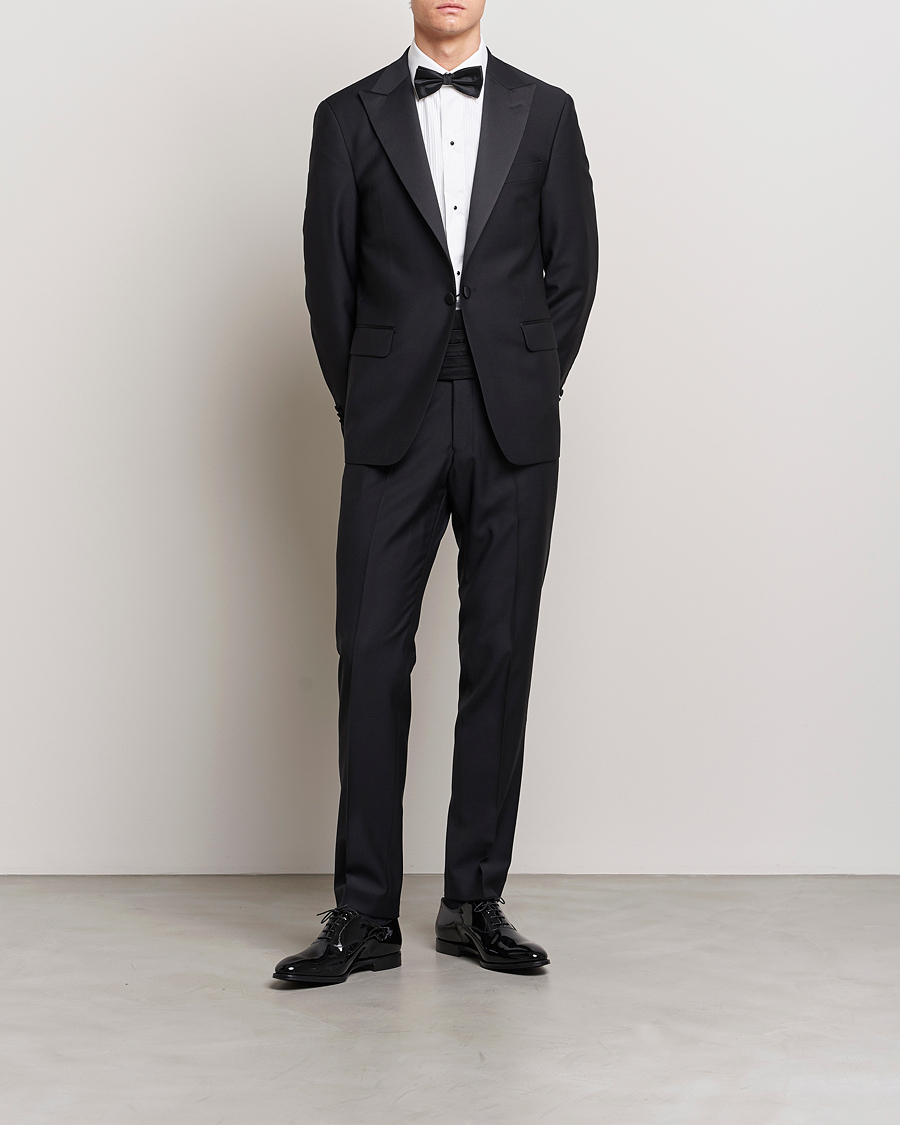 Herre | Dressjakker | Oscar Jacobson | Frampton Wool Tuxedo Blazer Black