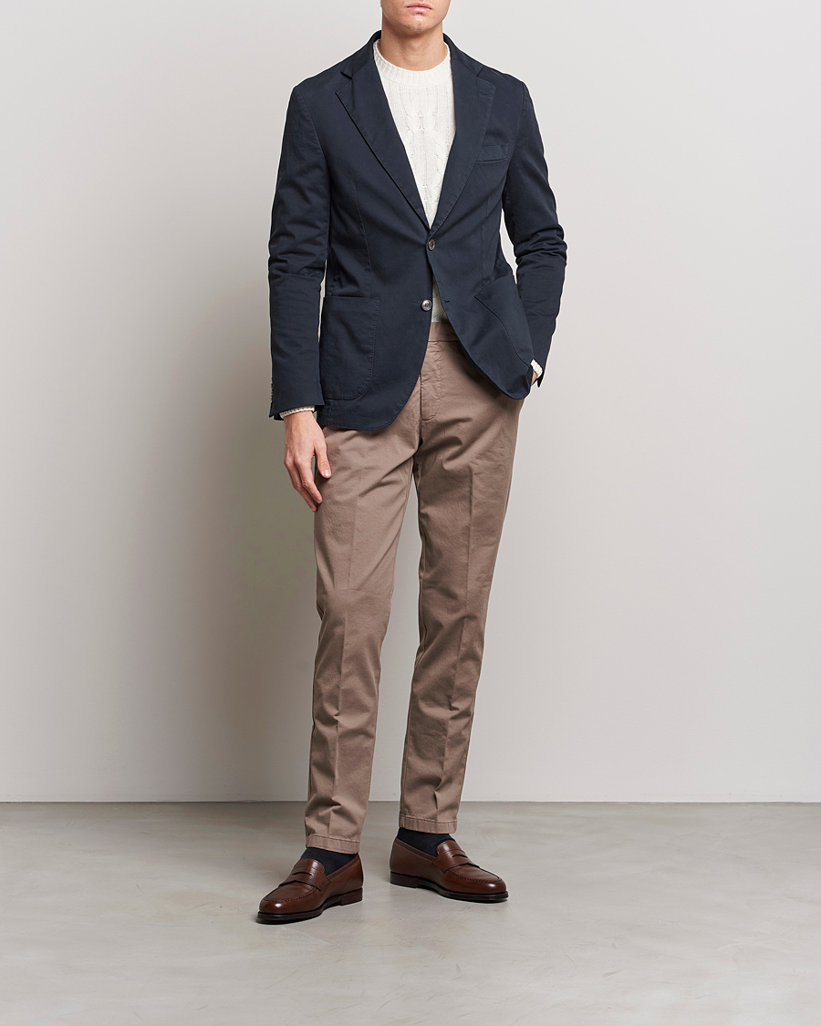 Herre | Bukser | Oscar Jacobson | Danwick Cotton Trousers Light Brown