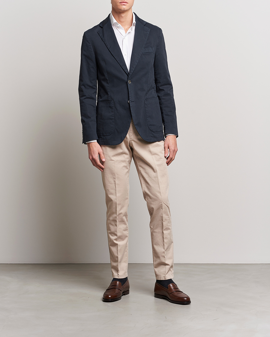 Herre | Bukser | Oscar Jacobson | Danwick Cotton Trousers Beige