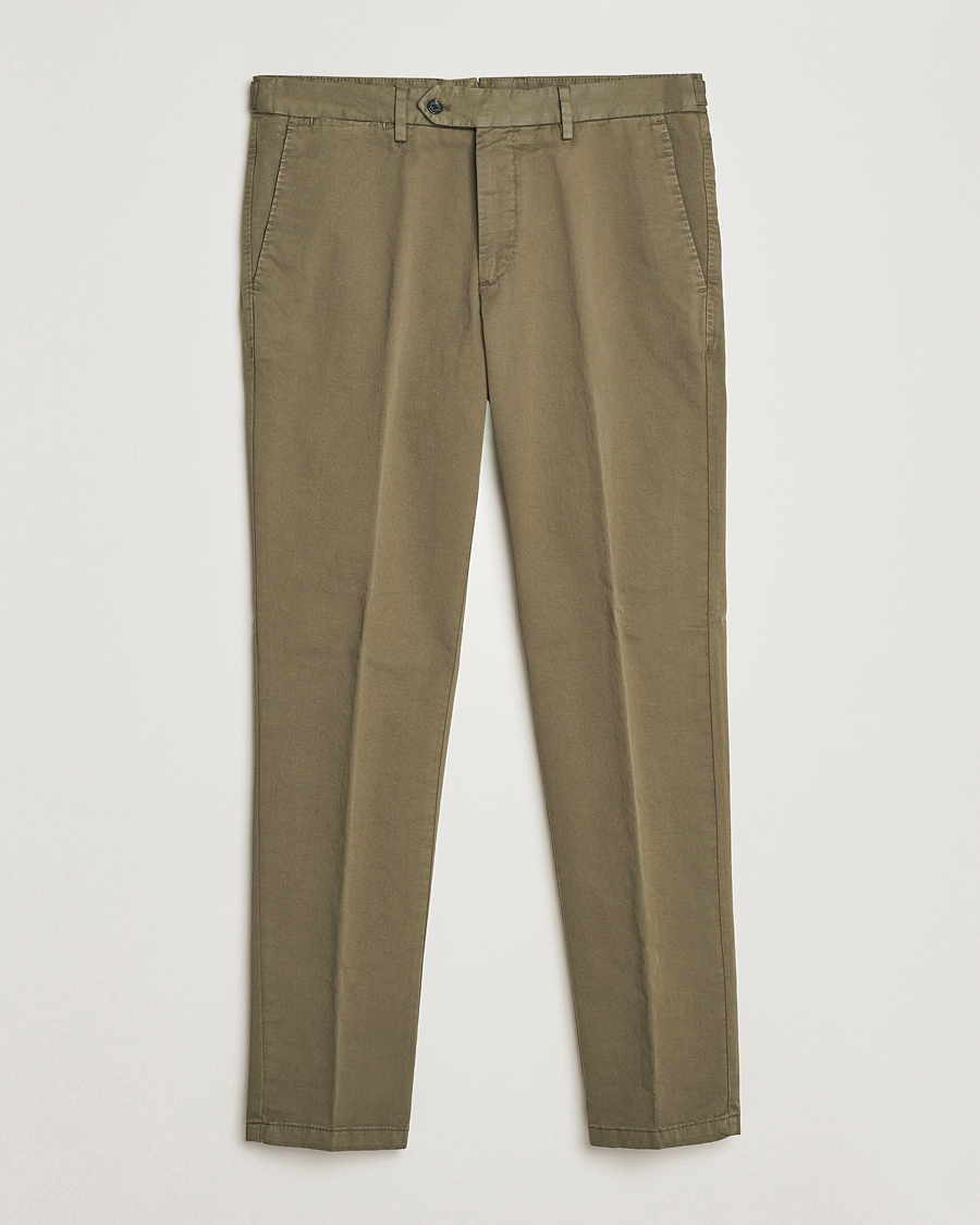 Herre | Bukser | Oscar Jacobson | Danwick Cotton Trousers Olive
