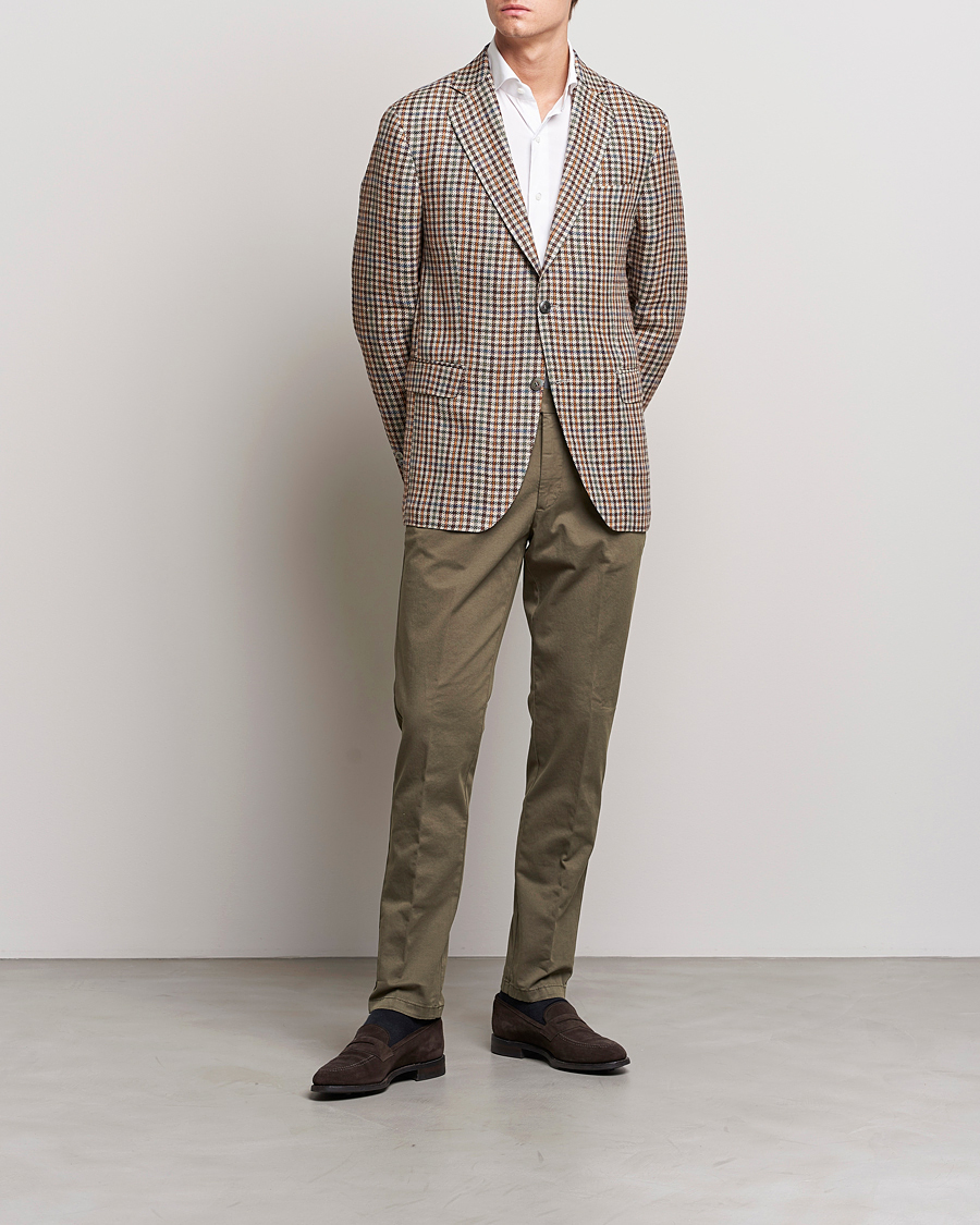 Herre | Bukser | Oscar Jacobson | Danwick Cotton Trousers Olive