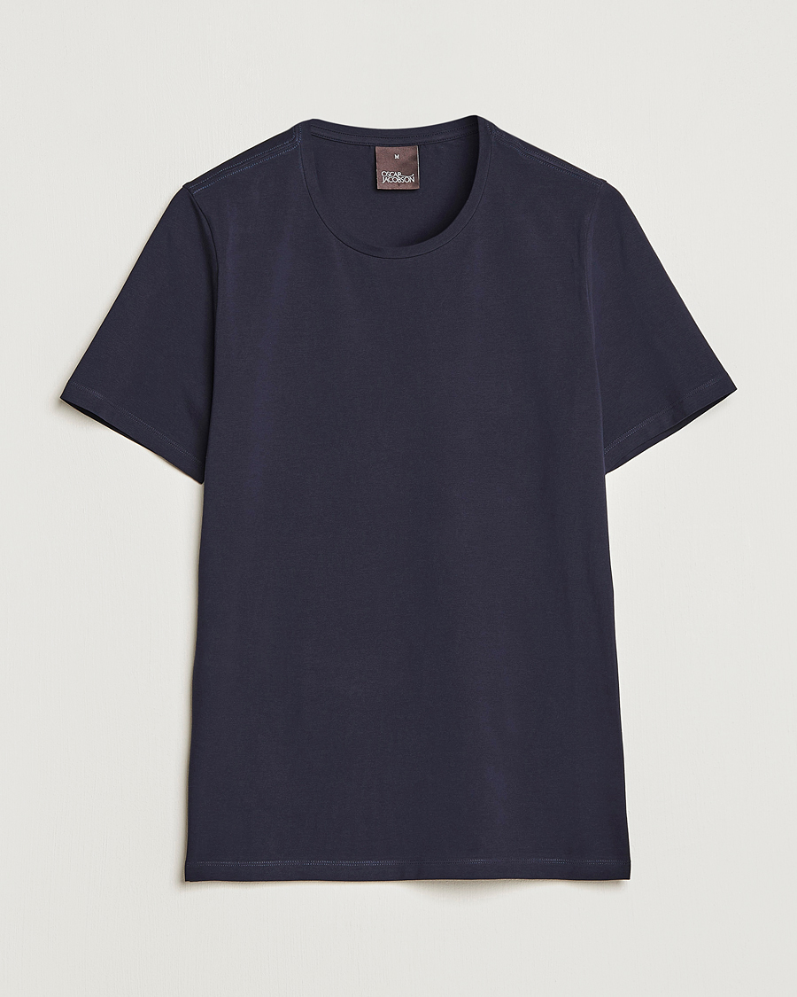 Herre | T-Shirts | Oscar Jacobson | Kyran Cotton T-Shirt Navy