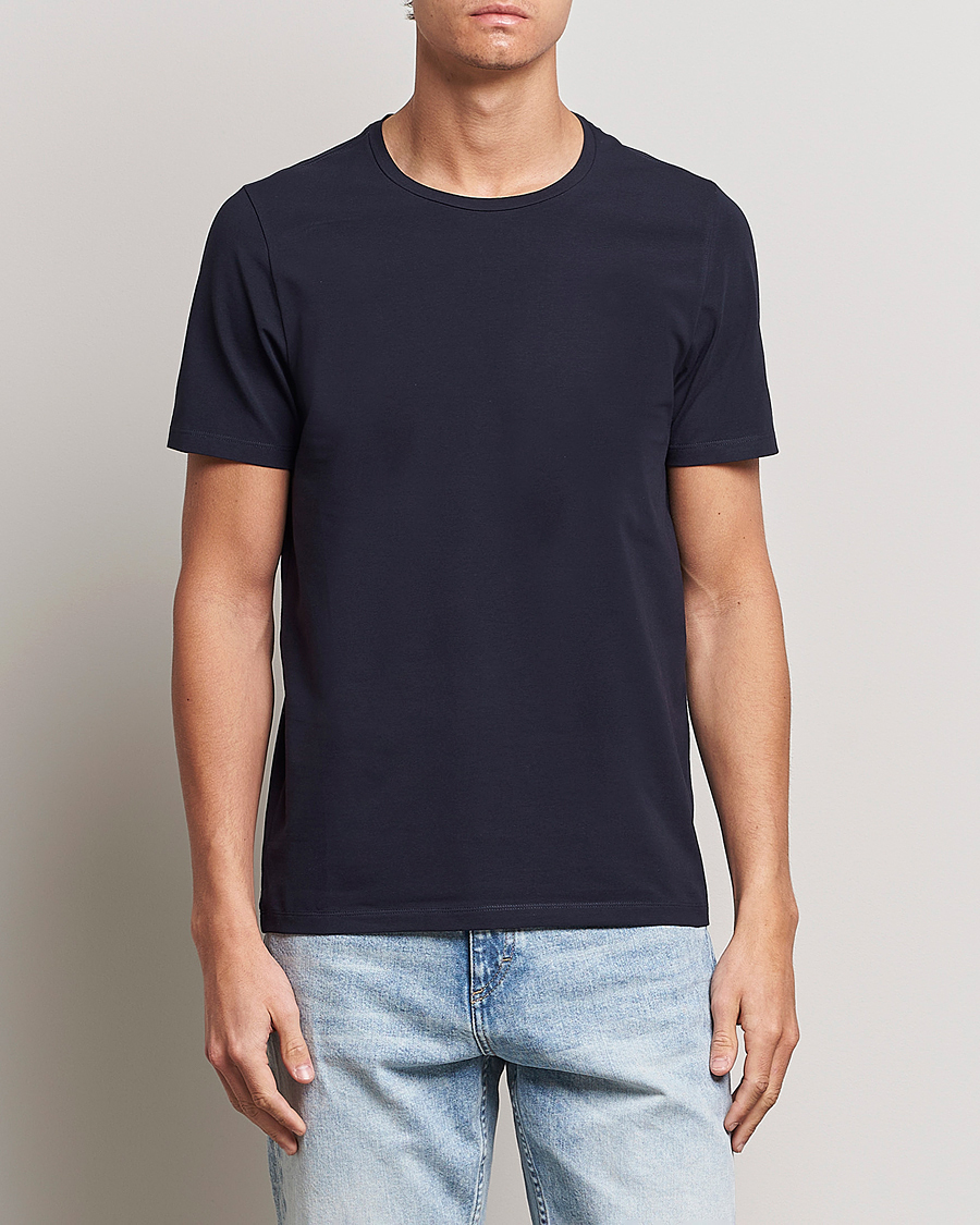 Herre | T-Shirts | Oscar Jacobson | Kyran Cotton T-Shirt Navy