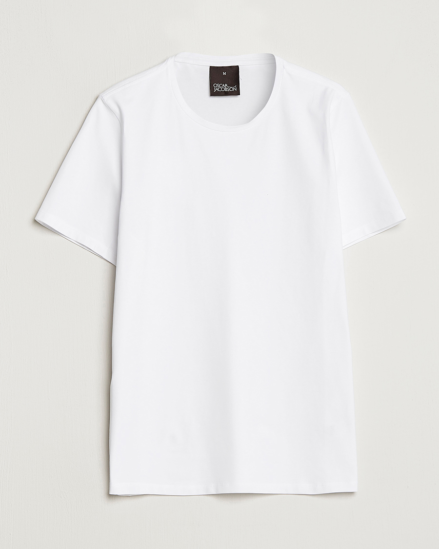 Herre | T-Shirts | Oscar Jacobson | Kyran Cotton T-Shirt White