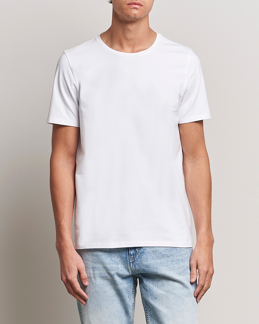 Herre | T-Shirts | Oscar Jacobson | Kyran Cotton T-Shirt White