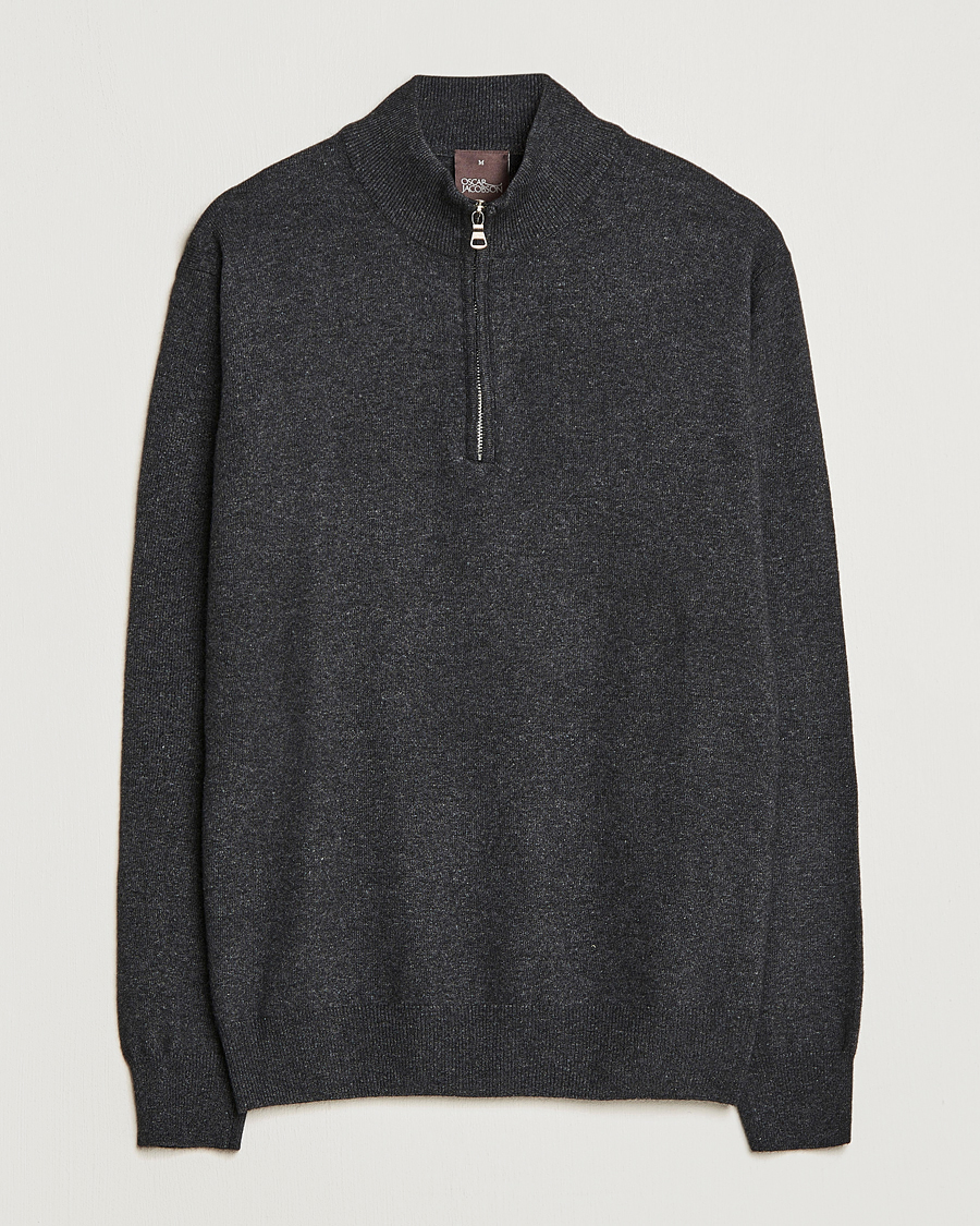 Herre | Gensere | Oscar Jacobson | Patton Wool Half-Zip Grey
