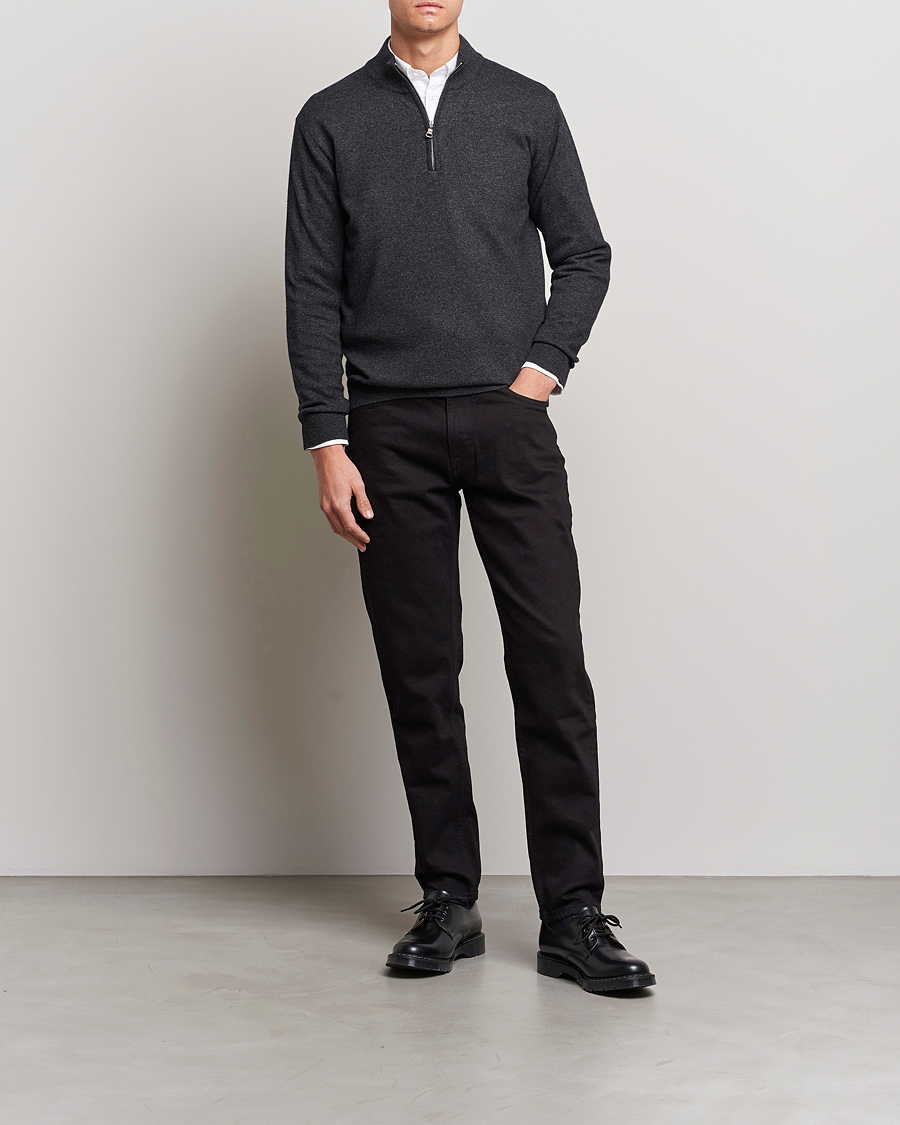 Herre | Gensere | Oscar Jacobson | Patton Wool Half-Zip Grey