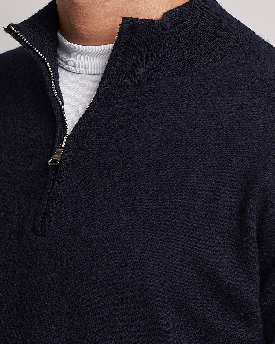 Herre | Gensere | Oscar Jacobson | Patton Wool Half-Zip Navy
