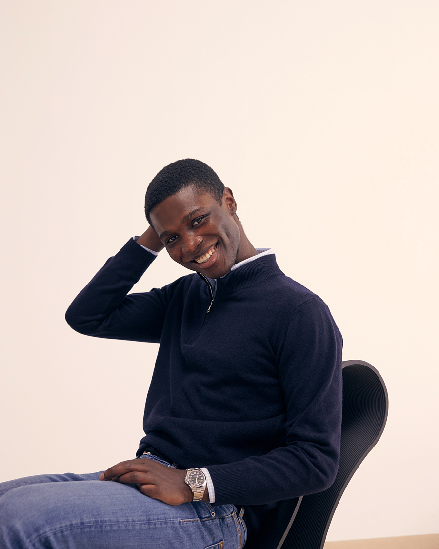 Herre | Gensere | Oscar Jacobson | Patton Wool Half-Zip Navy