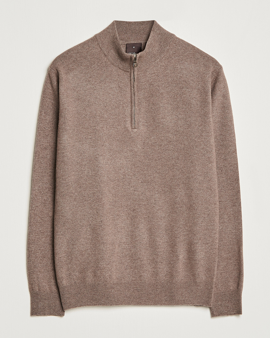 Herre | Gensere | Oscar Jacobson | Patton Wool Half-Zip Beige