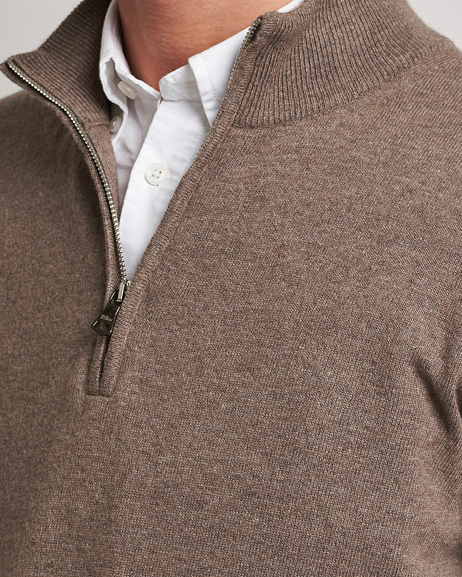 Herre | Gensere | Oscar Jacobson | Patton Wool Half-Zip Beige