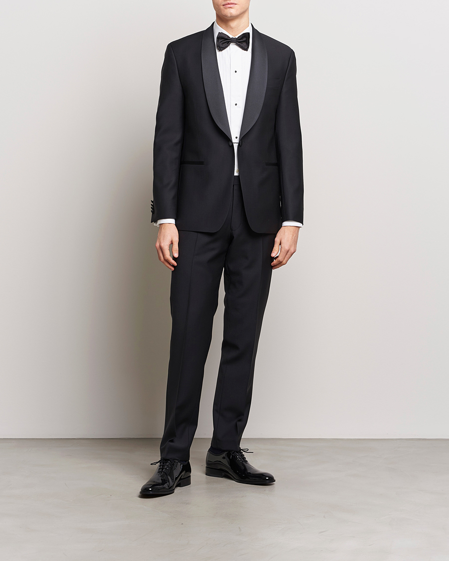 Herre | Dressjakker | Oscar Jacobson | Figaro Wool Tuxedo Blazer Black