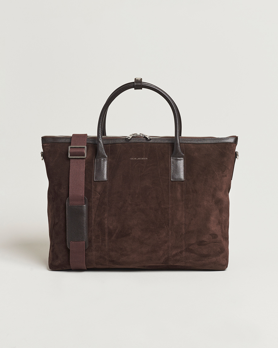 Herre | Vesker | Oscar Jacobson | Weekend Bag Soft Leather Chocolate Brown