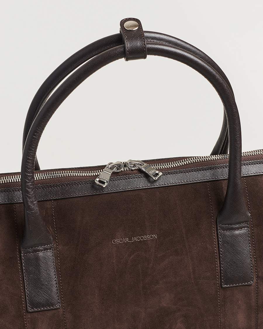Herre | Vesker | Oscar Jacobson | Weekend Bag Soft Leather Chocolate Brown