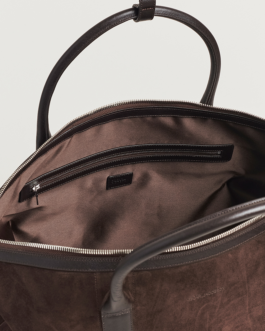 Herre | Vesker | Oscar Jacobson | Weekend Bag Soft Leather Chocolate Brown