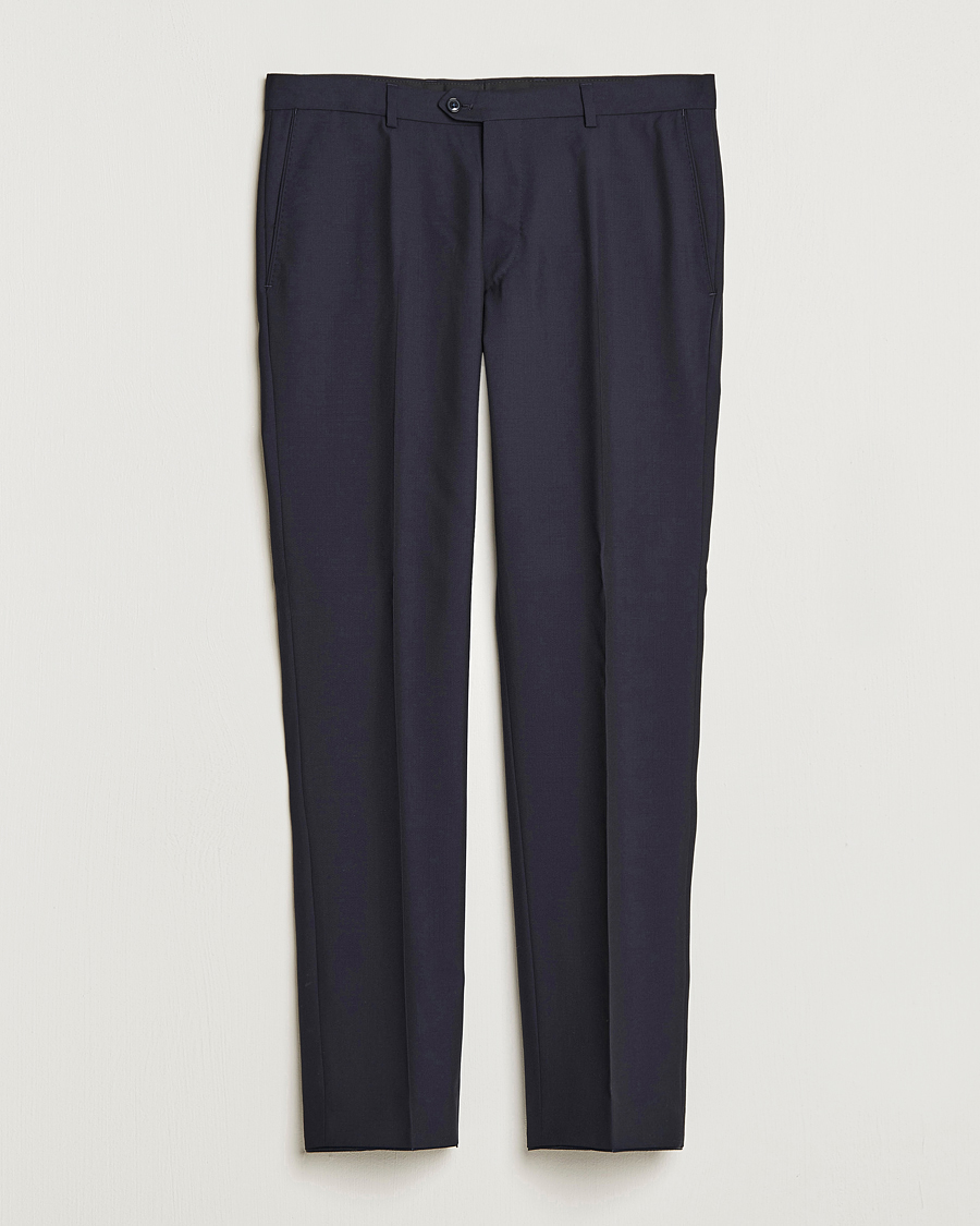 Herre | Bukser | Oscar Jacobson | Denz Wool Trousers Navy