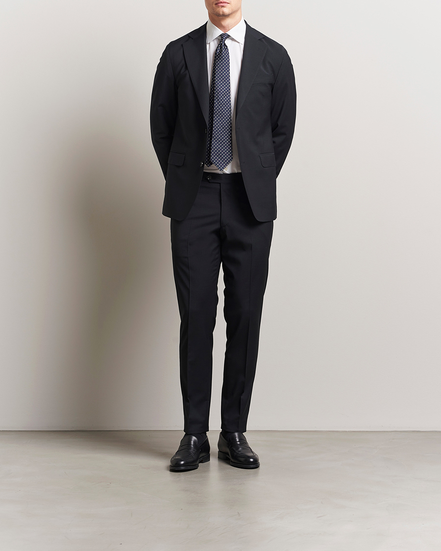 Herre | Bukser | Oscar Jacobson | Denz Wool Blend Trousers Black
