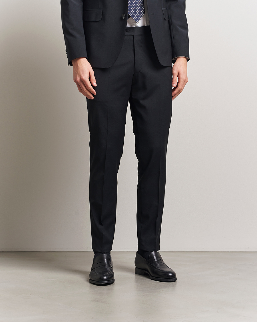 Herre | Bukser | Oscar Jacobson | Denz Wool Blend Trousers Black