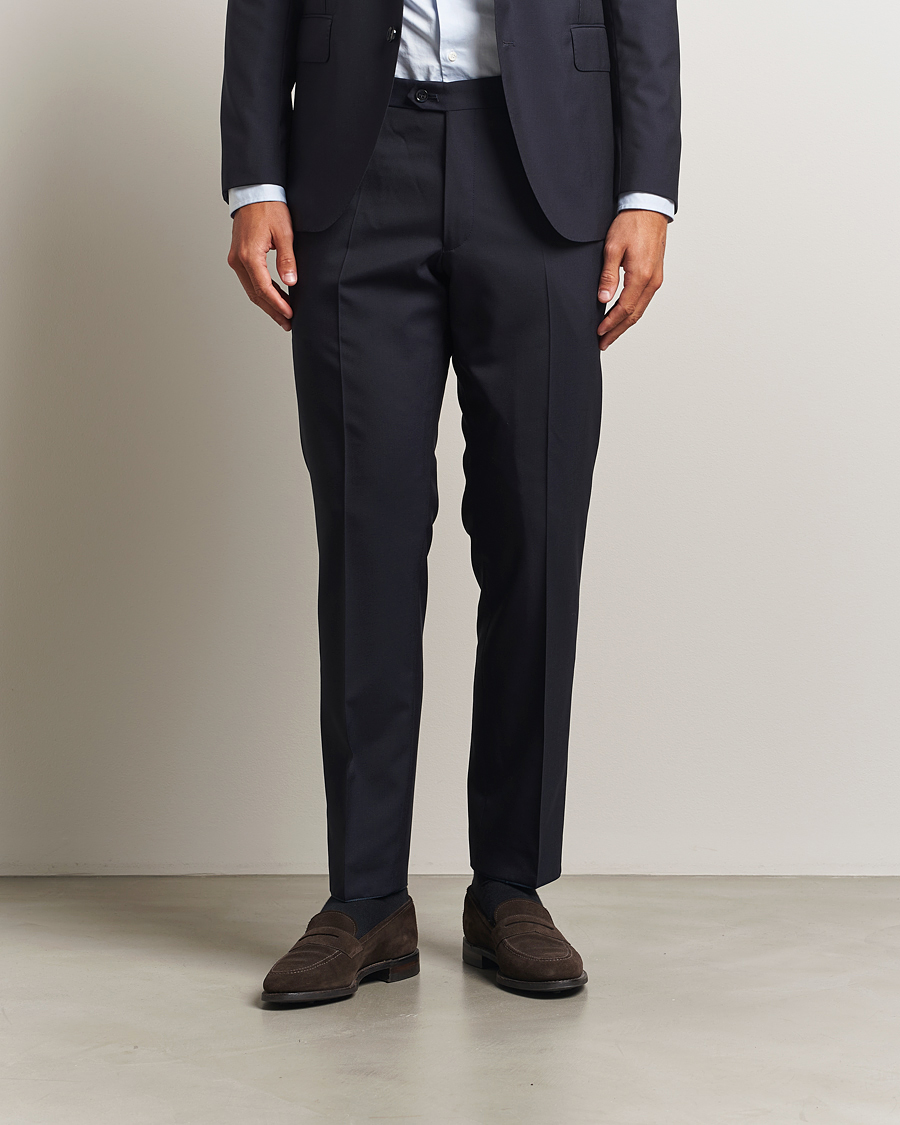 Herre | Bukser | Oscar Jacobson | Dandy Wool Trousers Navy