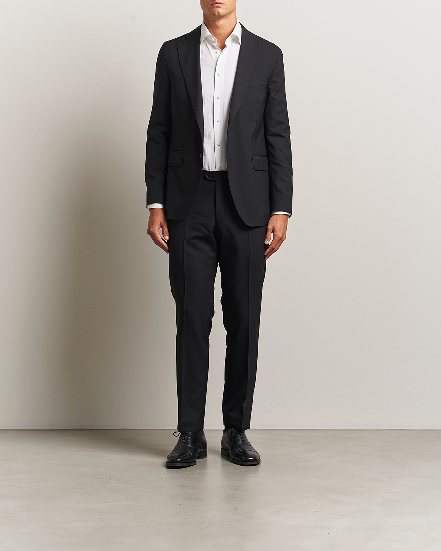 Herre | Bukser | Oscar Jacobson | Dandy Wool Trousers Black