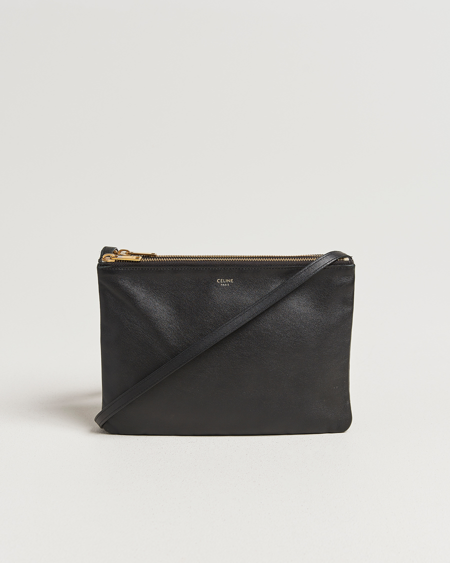 Herre | Pre-Owned & Vintage Bags | Celine Pre-Owned | Trio Bag Medium Leather Black