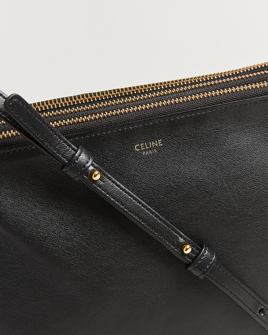 Herre | Pre-Owned & Vintage Bags | Celine Pre-Owned | Trio Bag Medium Leather Black