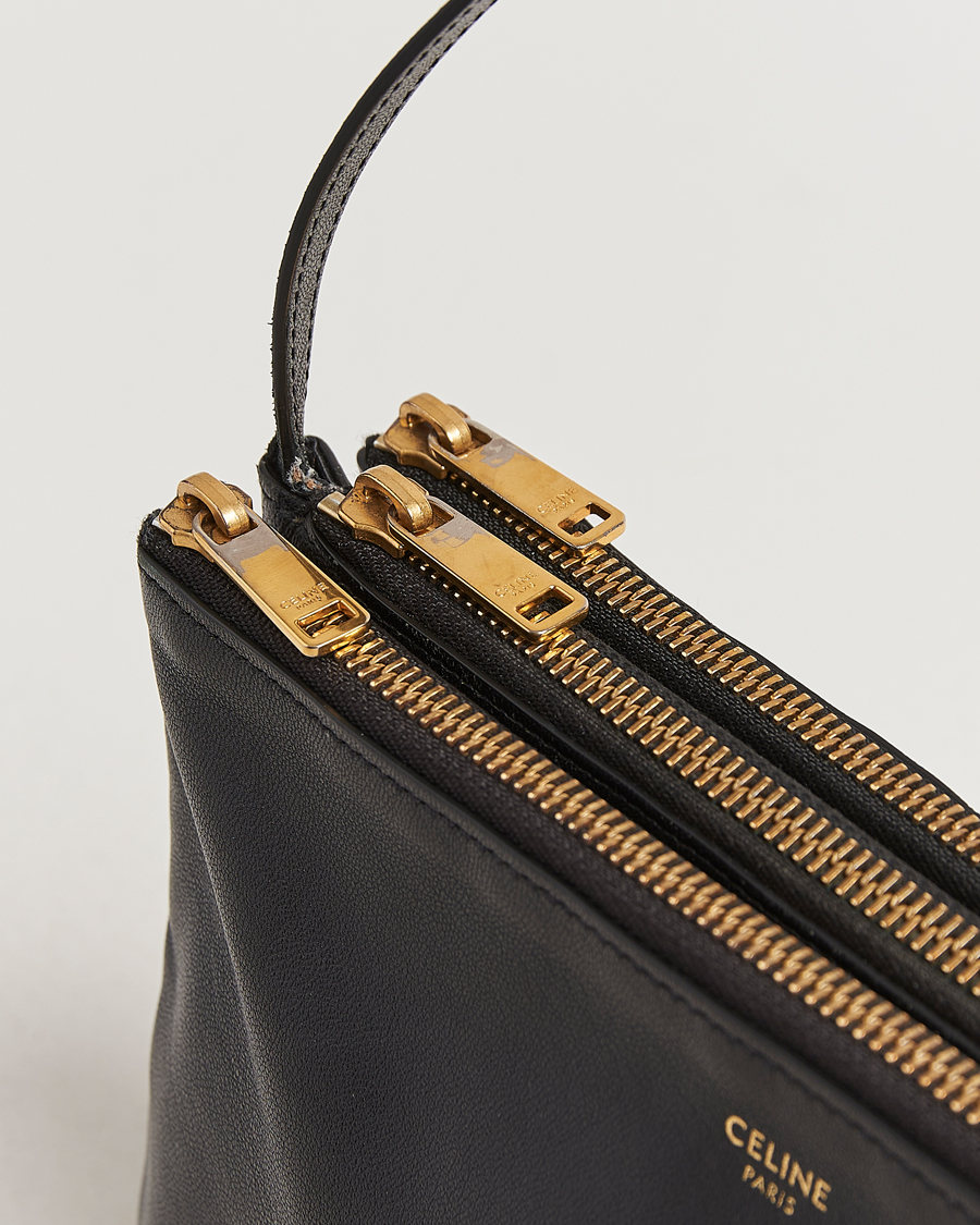 Herre | Pre-Owned & Vintage Bags | Celine Pre-Owned | Trio Bag Medium Leather Black