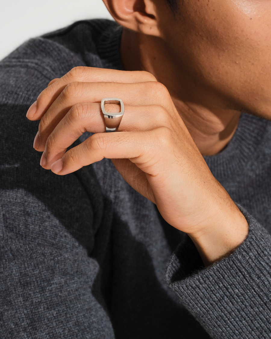 Herre | Smykker | Tom Wood | Cushion Open Ring Silver