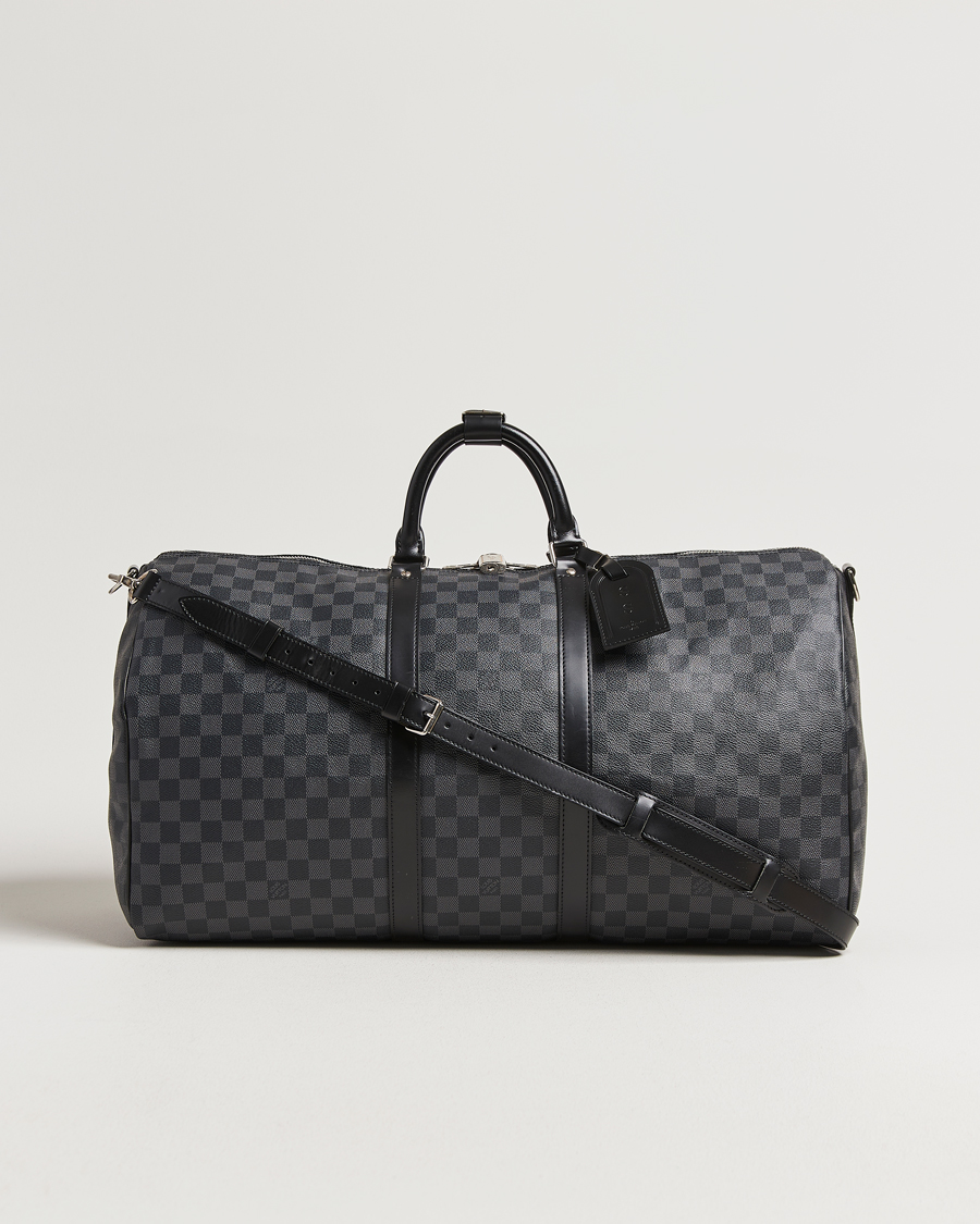 Herre | Pre-Owned & Vintage Bags | Louis Vuitton Pre-Owned | Keepall Bandouliére 55 Damier Graphite
