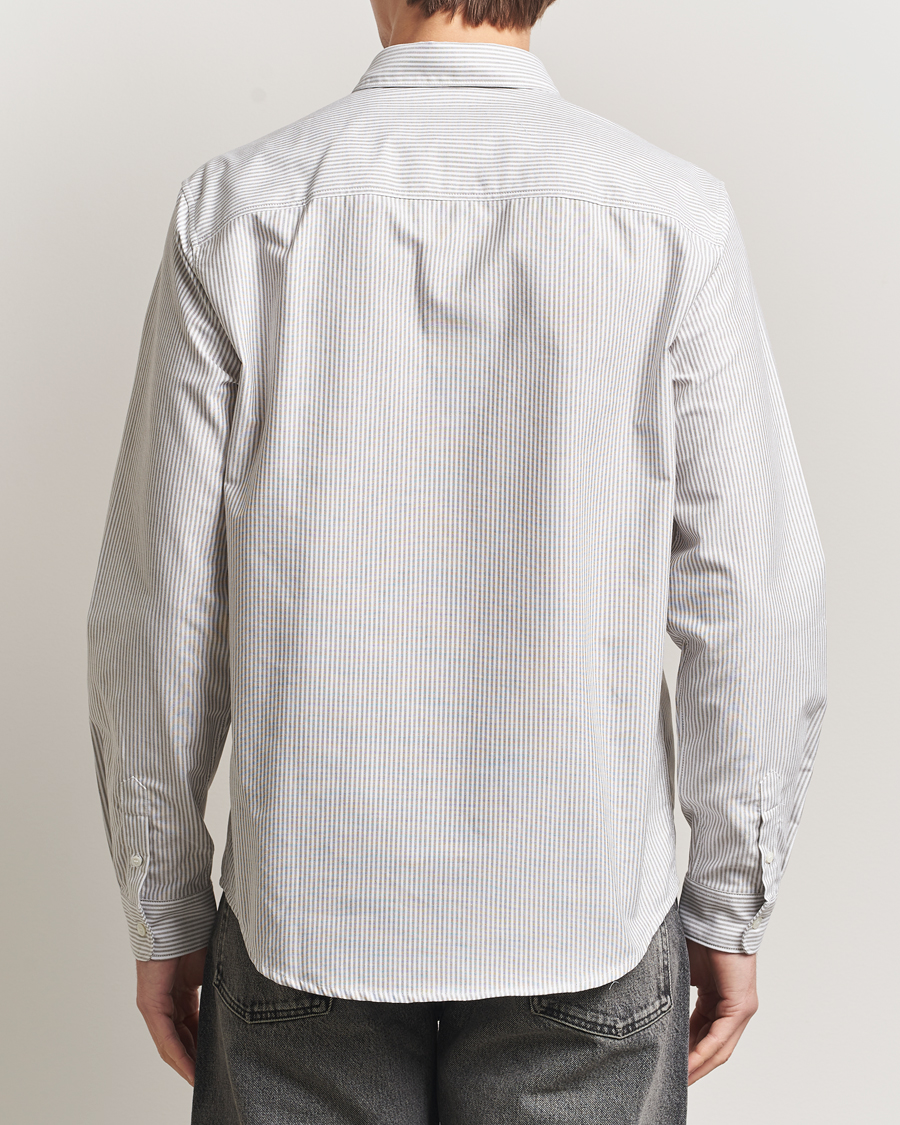 Herre | Skjorter | A.P.C. | Greg Striped Oxford Shirt Green/White
