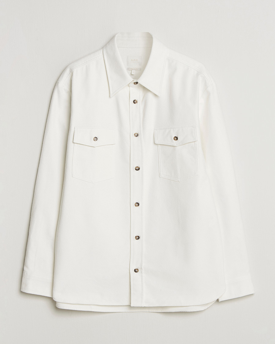 Herre | Skjorter | A.P.C. | Brushed Cotton Overshirt White