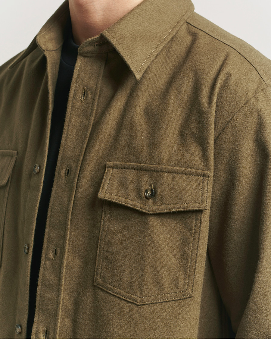 Herre | Skjorter | A.P.C. | Brushed Cotton Overshirt Khaki
