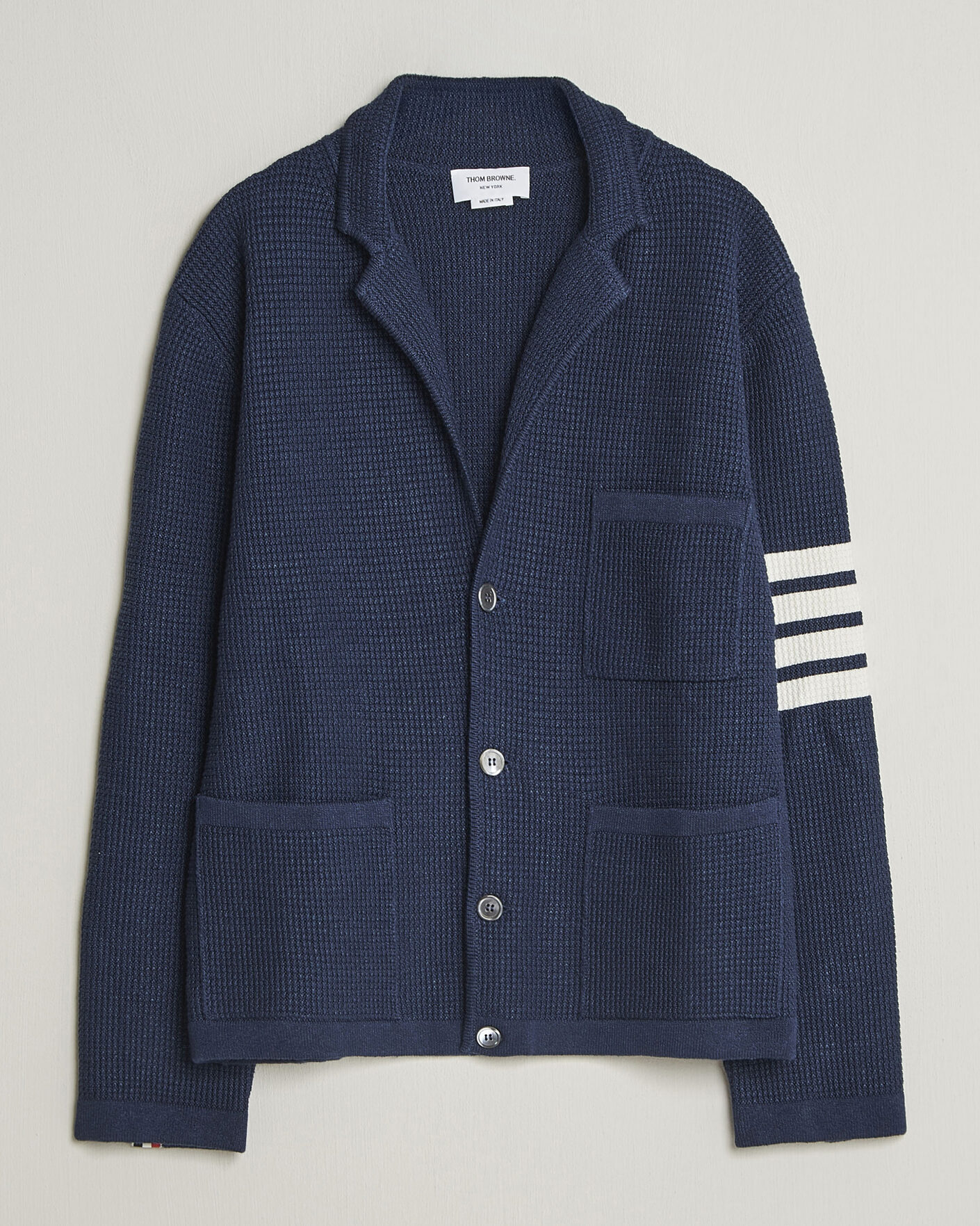 Herre | Gensere | Thom Browne | Textured 4 Bar Cardigan Jacket Navy