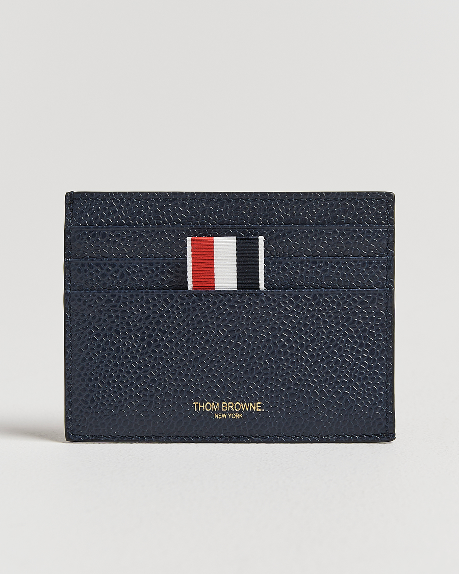 Herre | Lommebøker | Thom Browne | Pebble Grain Leather Cardholder Navy