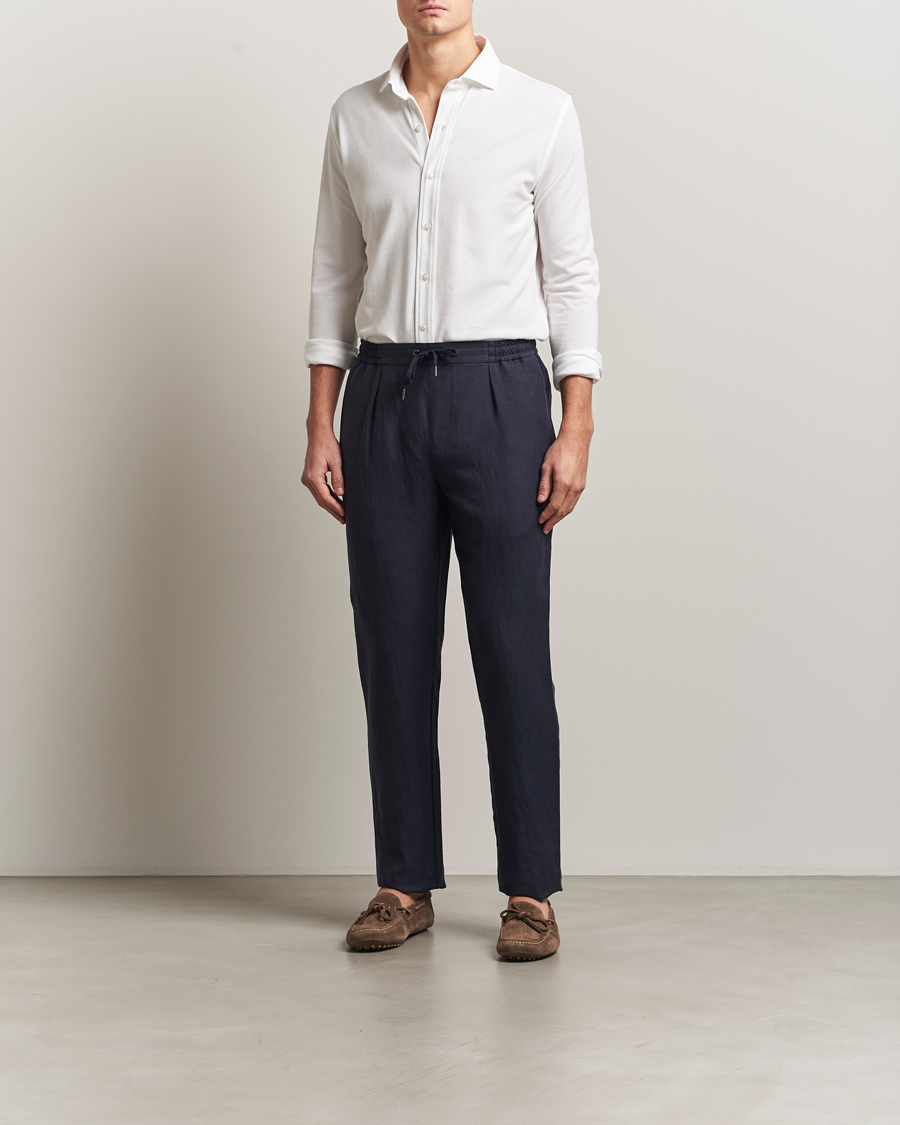 Herre | Skjorter | Ralph Lauren Purple Label | Washed Cotton Pique Shirt White