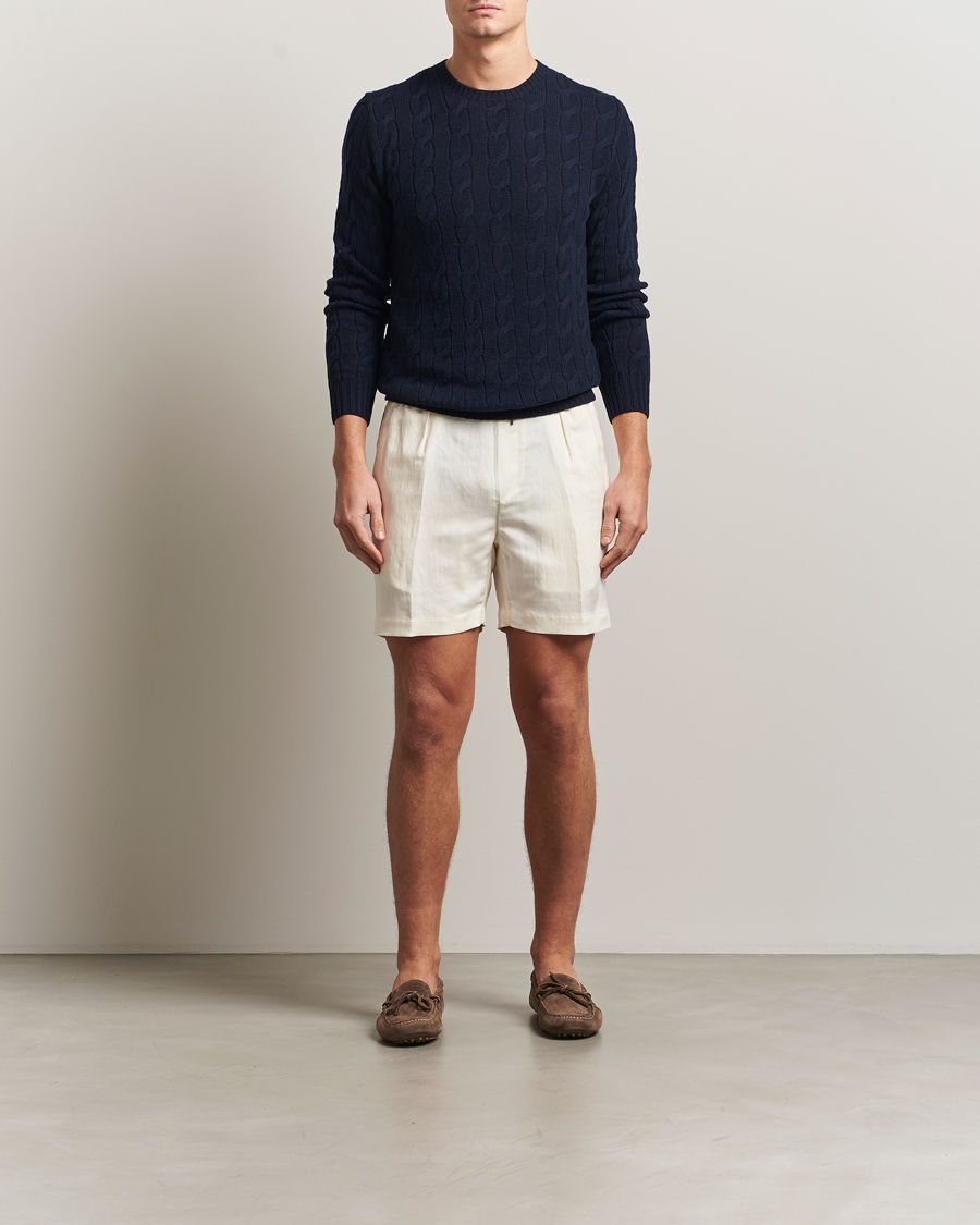 Herre | Gensere | Ralph Lauren Purple Label | Cashmere Cable Sweater Chairman Navy