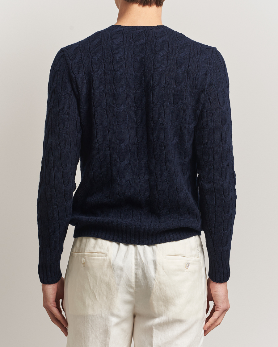 Herre | Gensere | Ralph Lauren Purple Label | Cashmere Cable Sweater Chairman Navy