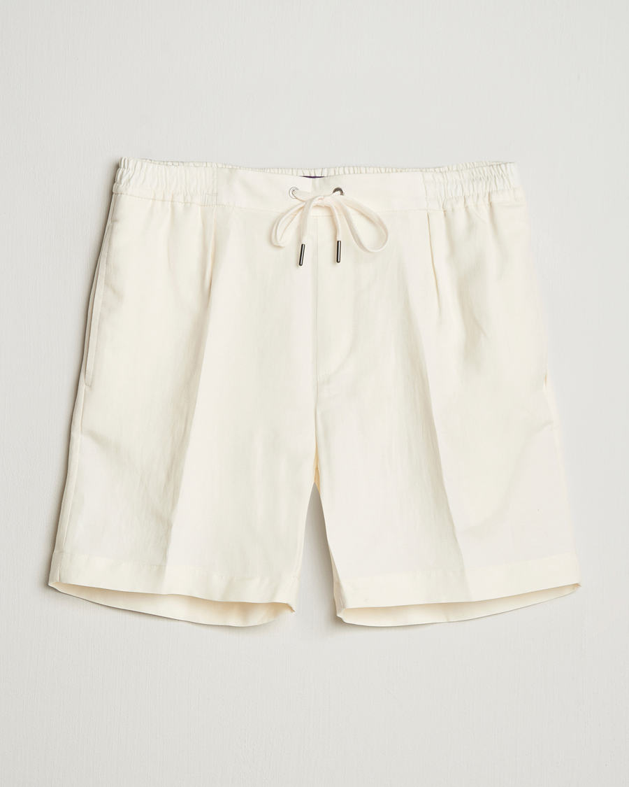 Herre | Shorts | Ralph Lauren Purple Label | Silk/Linen Drawstring Shorts Cream