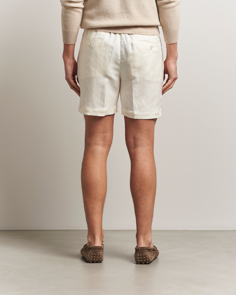 Herre | Shorts | Ralph Lauren Purple Label | Silk/Linen Drawstring Shorts Cream