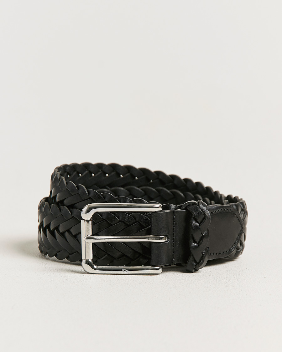 Herre | Belter | Ralph Lauren Purple Label | Braided Belt Black Vachetta