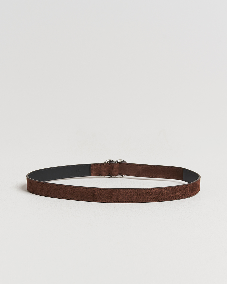 Herre | Belter | Ralph Lauren Purple Label | Ring Belt Dark Brown Suede