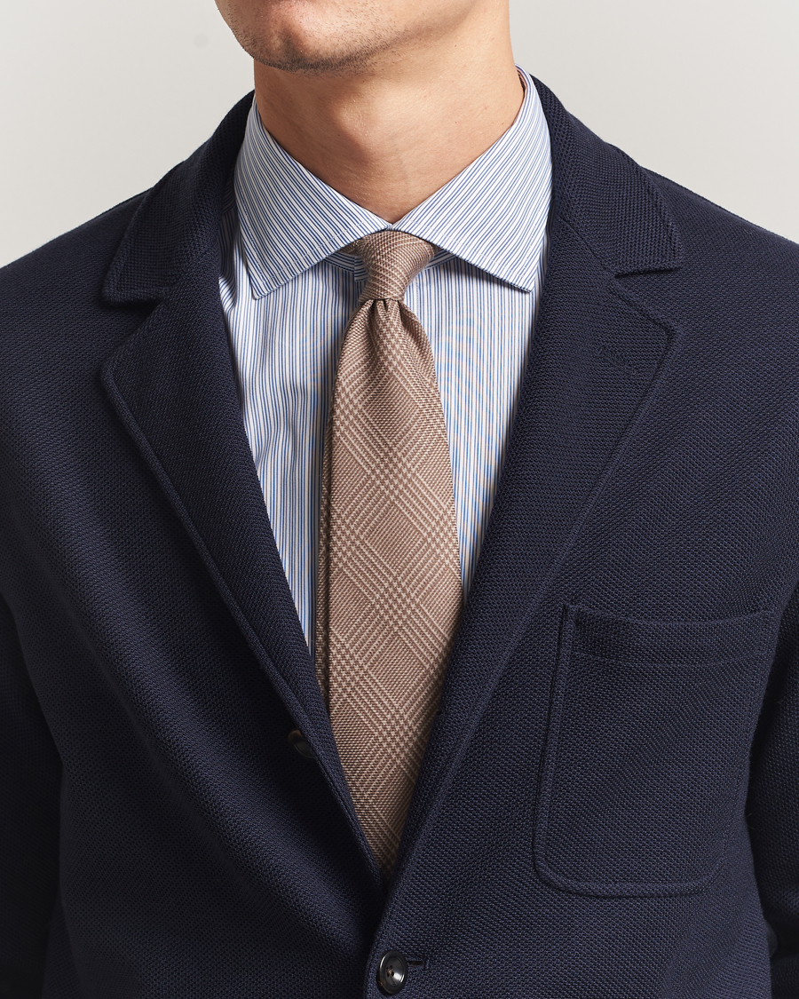 Herre | Slips | Ralph Lauren Purple Label | Glenplaid Silk Tie Beige