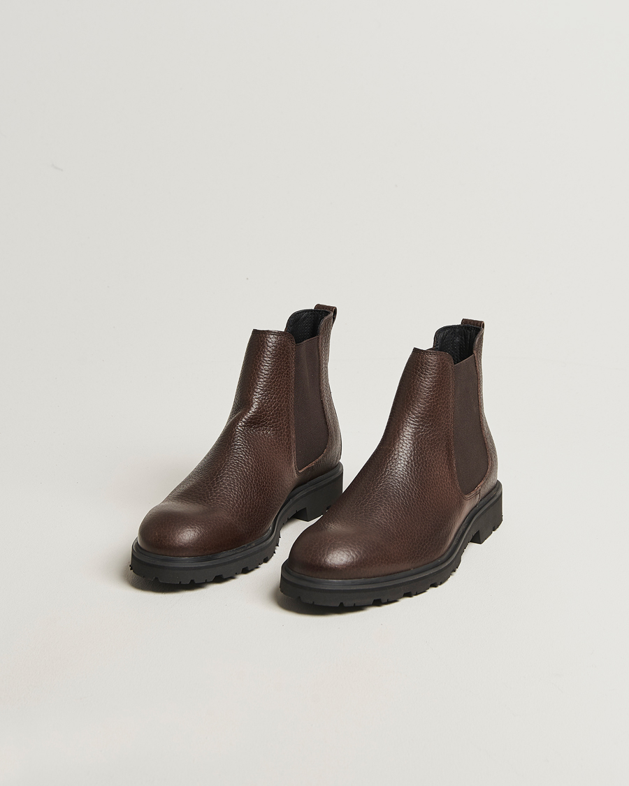 Herre | Støvler | UBR | Thunder Chelsea Grained Leather Boot Dark Brown