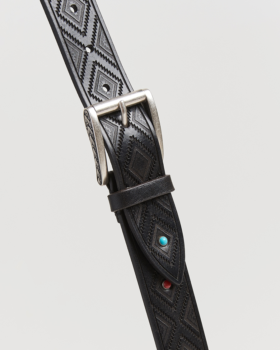 Herre | Belter | Anderson's | Diamond Pattern Western 3,5cm Belt Black