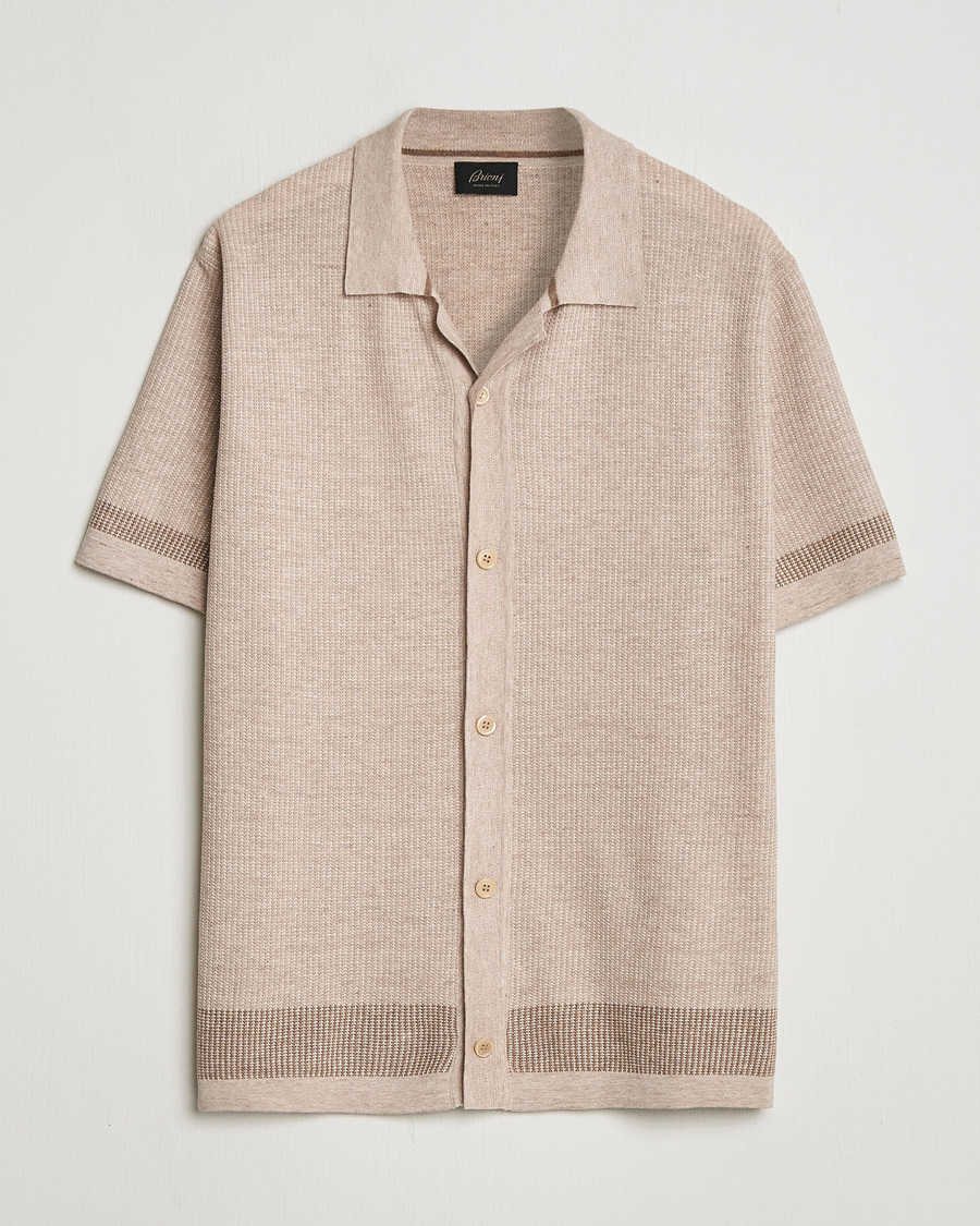 Herre | Skjorter | Brioni | Cotton/Linen Cuban Shirt Beige