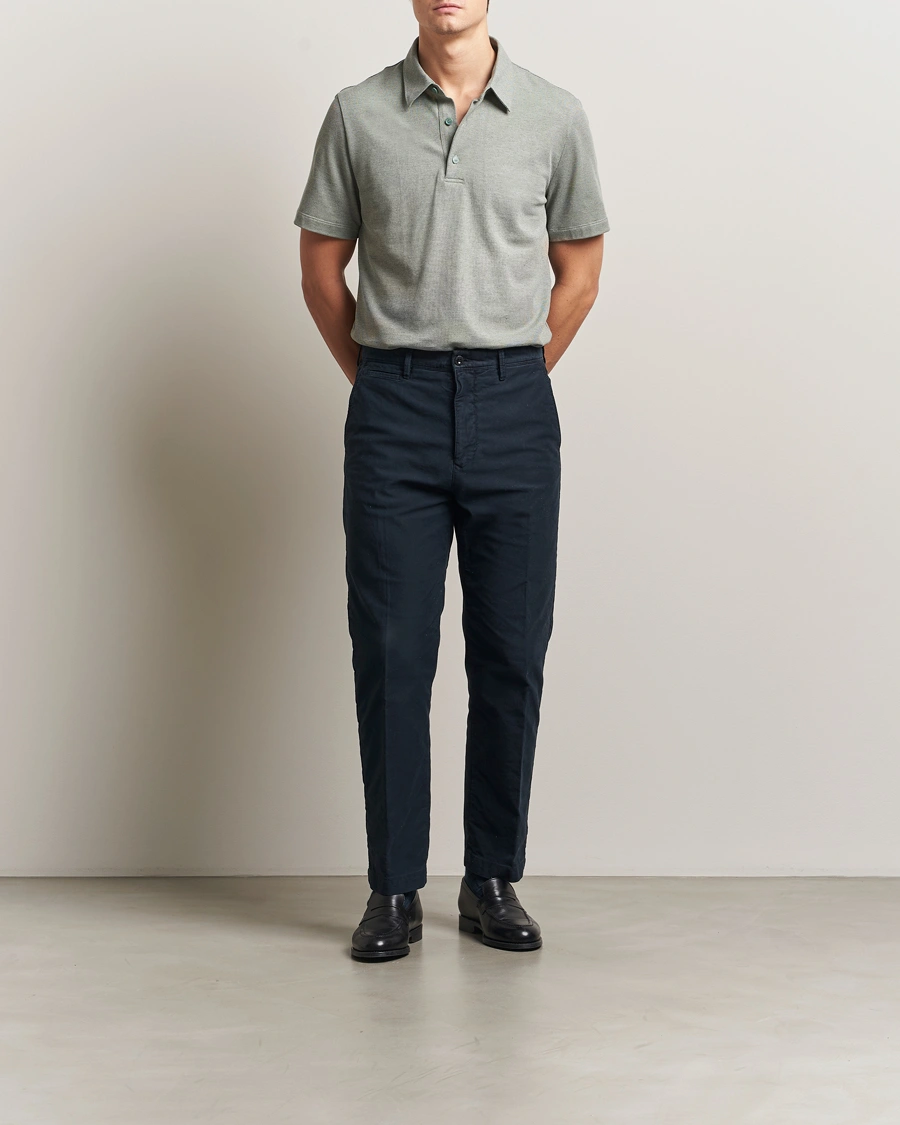 Herre | Pikéer | Brioni | Short Sleeve Cotton Piquet Polo Light Green