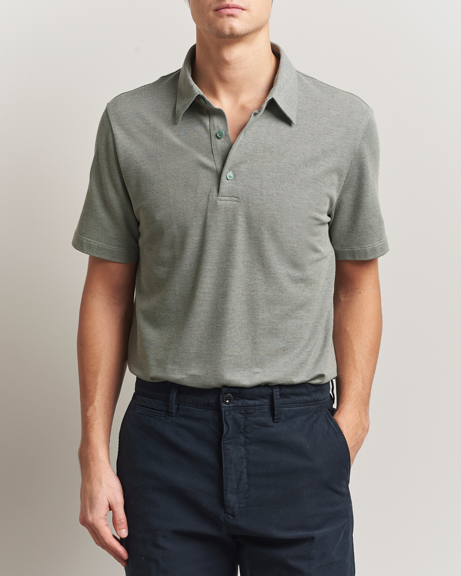 Herre | Pikéer | Brioni | Short Sleeve Cotton Piquet Polo Light Green