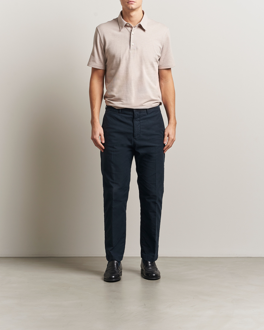 Herre | Pikéer | Brioni | Short Sleeve Cotton Piquet Polo Beige