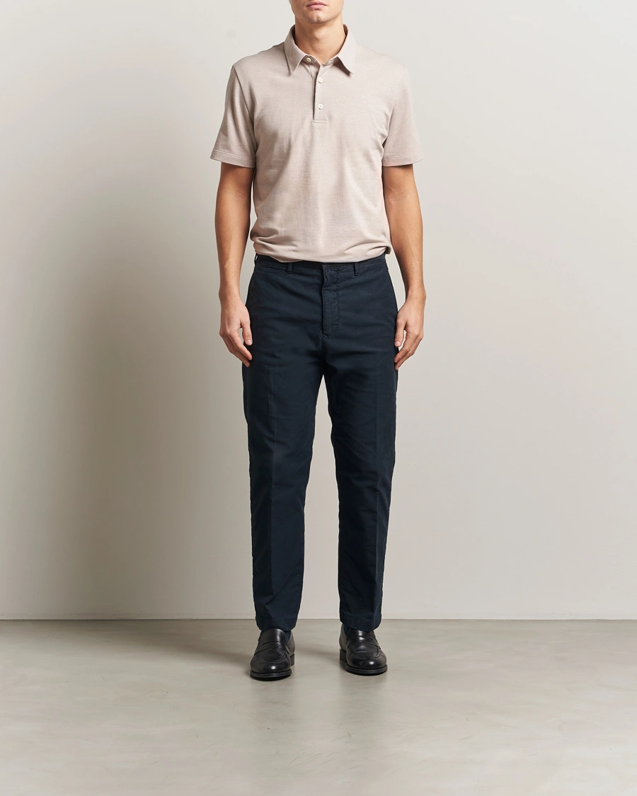 Herre | Pikéer | Brioni | Short Sleeve Cotton Piquet Polo Beige